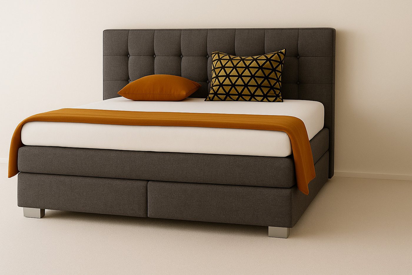A&J MöbelLand GmbH Boxspringbett VERONA mit zwei 7-Zonen-Taschenfederkernmatratzen von A&J MöbelLand GmbH