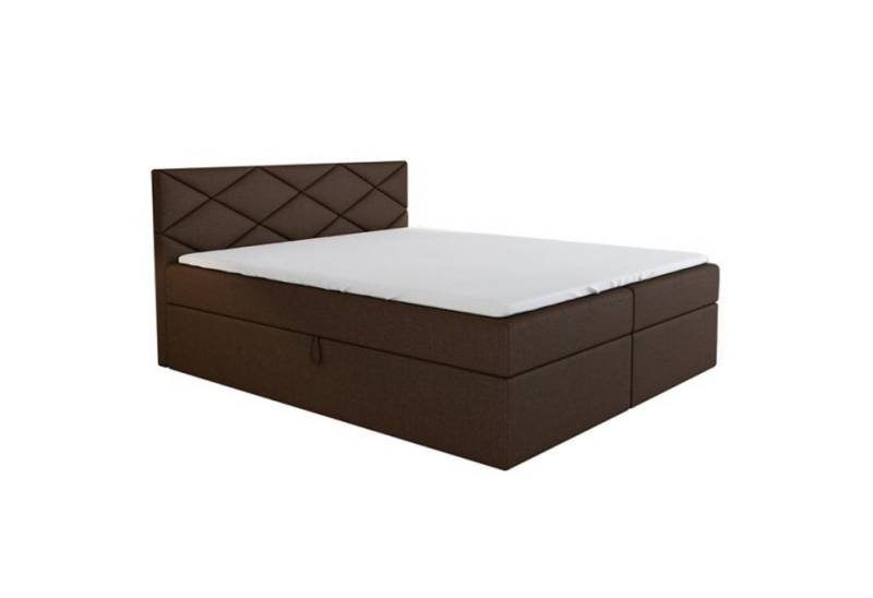 A&J MöbelLand GmbH Boxspringbett XAVI mit 2 Bettkästen und Topper. (Boxspringbett mit Bettkasten und gepolstertem Kopfteil. Inclusive Topper – nur jetzt erhältlich!, TOP ANGEBOT), Länge 208 cm Höhe 106 cm von A&J MöbelLand GmbH