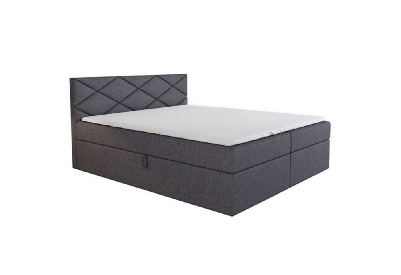 A&J MöbelLand GmbH Boxspringbett XAVI mit 2 Bettkästen und Topper. (Boxspringbett mit Bettkasten und gepolstertem Kopfteil. Inclusive Topper – nur jetzt erhältlich!, TOP ANGEBOT), Länge 208 cm Höhe 106 cm von A&J MöbelLand GmbH