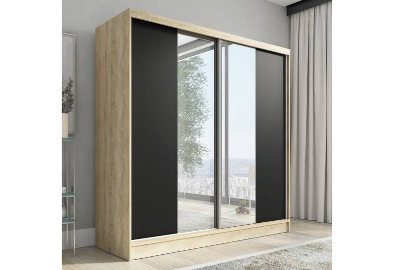 A&J MöbelLand GmbH Schiebetürenschrank DUO mit Spiegel (TOP ANGEBOT! Geräumiger Schrank mit einer Breite von 200 cm und Spiegel, ideal zur Aufbewahrung von Kleidung und Accessoires. 3 Schubladen und viel Stauraum. TOP PRODUKT! Wählen Sie das ideale Modell für Ihr Schlafzimmer!, Inclusive 3 Schubladen) Breite: 200 cm, Höhe: 215 cm, Tiefe: 59,5 cm A&J MöbelLand GmbH Schiebetürenschrank DUO mit Spiegel (TOP ANGEBOT! Geräumiger Schrank mit einer Breite von 200 cm und Spiegel, ideal zur Aufbewahrung von Kleidung und Accessoires. 3 Schubladen und viel Stauraum. TOP PRODUKT! Wählen Sie das ideale Modell für Ihr Schlafzimmer!, Inclusive 3 Schubladen) Breite: 200 cm, Höhe: 215 cm, Tiefe: 59,5 cm von A&J MöbelLand GmbH