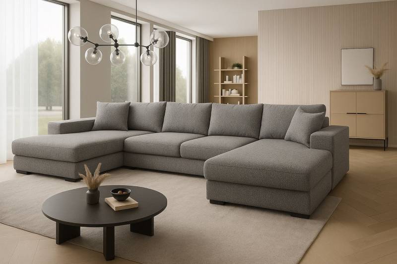 A&J MöbelLand GmbH Ecksofa VIENA 328x182 cm mit Schlaffunktion, Bonellfederkern und Bettkasten, TOP ANGEBOT! von A&J MöbelLand GmbH