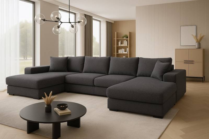 A&J MöbelLand GmbH Ecksofa VIENA 328x182 cm mit Schlaffunktion, Bonellfederkern und Bettkasten, TOP ANGEBOT! von A&J MöbelLand GmbH