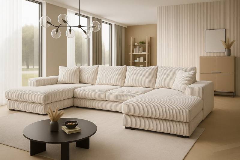 A&J MöbelLand GmbH Ecksofa VIENA 328x182 cm mit Schlaffunktion, Bonellfederkern und Bettkasten, TOP ANGEBOT! von A&J MöbelLand GmbH