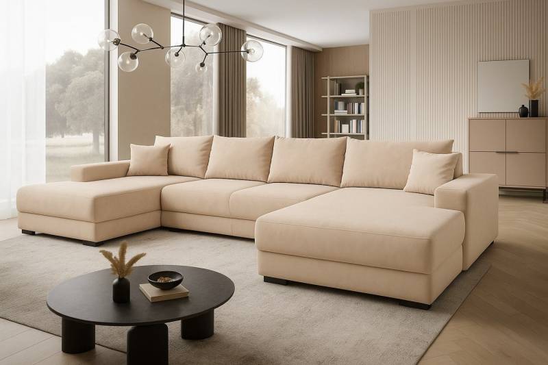 A&J MöbelLand GmbH Ecksofa VIENA 328x182 cm mit Schlaffunktion, Bonellfederkern und Bettkasten, TOP ANGEBOT! von A&J MöbelLand GmbH
