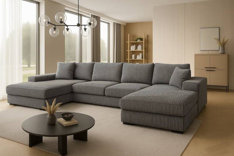 A&J MöbelLand GmbH Ecksofa VIENA 328x182 cm mit Schlaffunktion, Bonellfederkern und Bettkasten, TOP ANGEBOT! von A&J MöbelLand GmbH