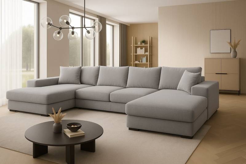 A&J MöbelLand GmbH Ecksofa VIENA 328x182 cm mit Schlaffunktion, Bonellfederkern und Bettkasten, TOP ANGEBOT! von A&J MöbelLand GmbH