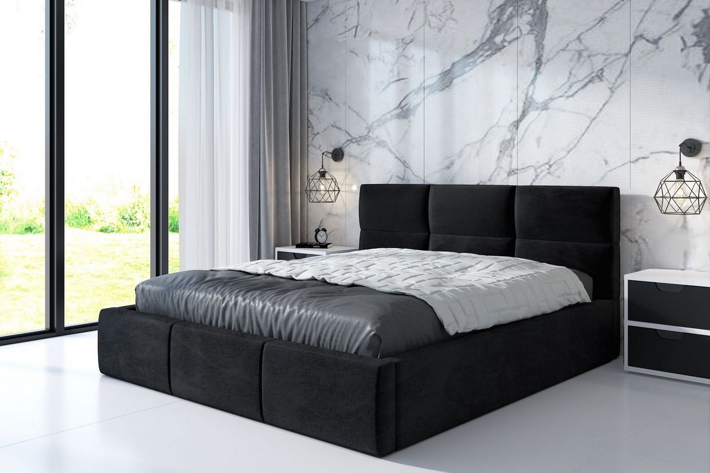 A&J MöbelLand GmbH Polsterbett EMILII mit Bettkasten und Lattenrost (Bett mit Kopfteil. Matratze und Lattenrost Inclusive! Bettkasten mit großem Stauraum. Viele Varianten zur Auswahl – wählen Sie Größe und Farbe!, TOP ANGEBOT), Länge: 210 cm Höhe Kopfteil: 95 cm A&J MöbelLand GmbH Polsterbett EMILII mit Bettkasten und Lattenrost (Bett mit Kopfteil. Matratze und Lattenrost Inclusive! Bettkasten mit großem Stauraum. Viele Varianten zur Auswahl – wählen Sie Größe und Farbe!, TOP ANGEBOT), Länge: 210 cm Höhe Kopfteil: 95 cm von A&J MöbelLand GmbH