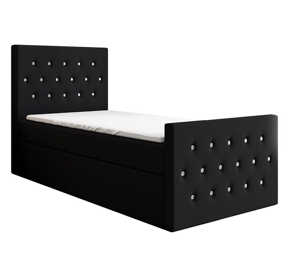 A&J MöbelLand GmbH Boxspringbett Einzelbett LILI mit Bettkasten, Topper und gepolstertem Kopfteil. (Boxspringbett mit Bettkasten und gepolstertem Kopfteil. Inclusive Topper., TOP ANGEBOT), Länge 216 cm Höhe 106 cm A&J MöbelLand GmbH Boxspringbett Einzelbett LILI mit Bettkasten, Topper und gepolstertem Kopfteil. (Boxspringbett mit Bettkasten und gepolstertem Kopfteil. Inclusive Topper., TOP ANGEBOT), Länge 216 cm Höhe 106 cm von A&J MöbelLand GmbH
