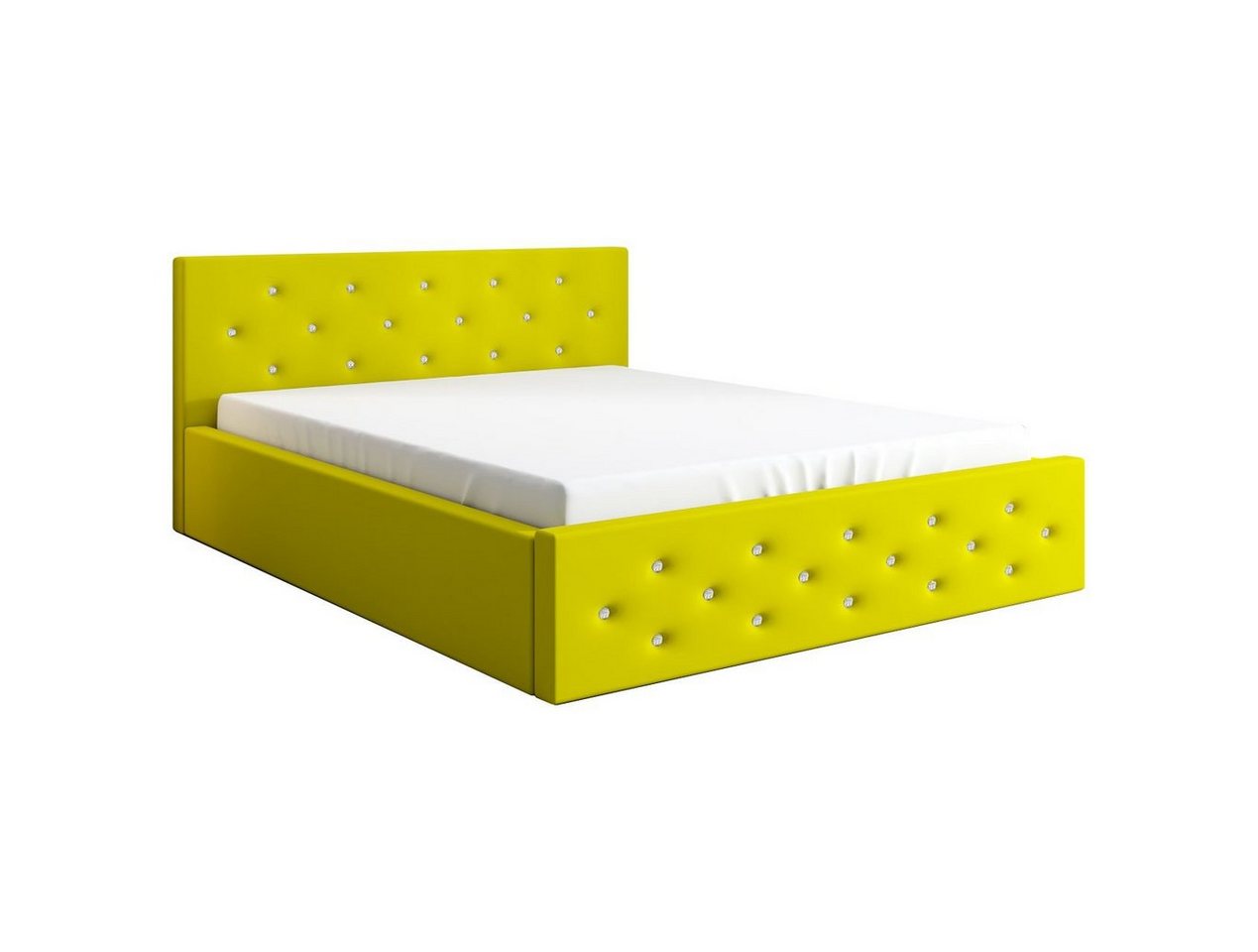 A&J MöbelLand GmbH Polsterbett VALI mit Bettkasten und Lattenrost (Bett mit Kopfteil. Lattenrost und Bettkasten . Viele Varianten zur Auswahl – wählen Sie Größe und Farbe!, TOP ANGEBOT), Länge: 210 cm Höhe Kopfteil: 95 cm von A&J MöbelLand GmbH
