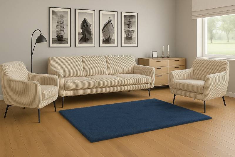 A&J MöbelLand GmbH Polstergarnitur BENITO: 3-Sitzer Sofa + 2 Sessel, (Bringen Sie mit dem stilvollen Set BENITO, bestehend aus einem großzügigen 3-Sitzer Sofa und zwei komfortablen Sesseln, Eleganz und Gemütlichkeit in Ihr Wohnzimmer., 3-tlg., Hochwertige Materialien, sorgfältige Verarbeitung und modernes Design), Höchster Sitzkomfort & langlebige Qualität von A&J MöbelLand GmbH