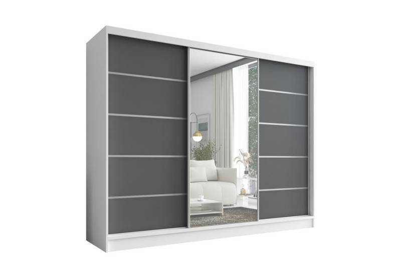 A&J MöbelLand GmbH Schiebetürenschrank ARIVA 1 mit 2 Kleiderstangen und Spiegel (TOP ANGEBOT! Geräumiger Schrank mit einer Breite von 200 cm und Spiegel, ideal zur Aufbewahrung von Kleidung und Accessoires. TOP PRODUKT! Wählen Sie das ideale Modell für Ihr Schlafzimmer!, Viel Stauraum) Breite: 200 cm, Höhe: 215 cm, Tiefe: 59,5 cm A&J MöbelLand GmbH Schiebetürenschrank ARIVA 1 mit 2 Kleiderstangen und Spiegel (TOP ANGEBOT! Geräumiger Schrank mit einer Breite von 200 cm und Spiegel, ideal zur Aufbewahrung von Kleidung und Accessoires. TOP PRODUKT! Wählen Sie das ideale Modell für Ihr Schlafzimmer!, Viel Stauraum) Breite: 200 cm, Höhe: 215 cm, Tiefe: 59,5 cm von A&J MöbelLand GmbH