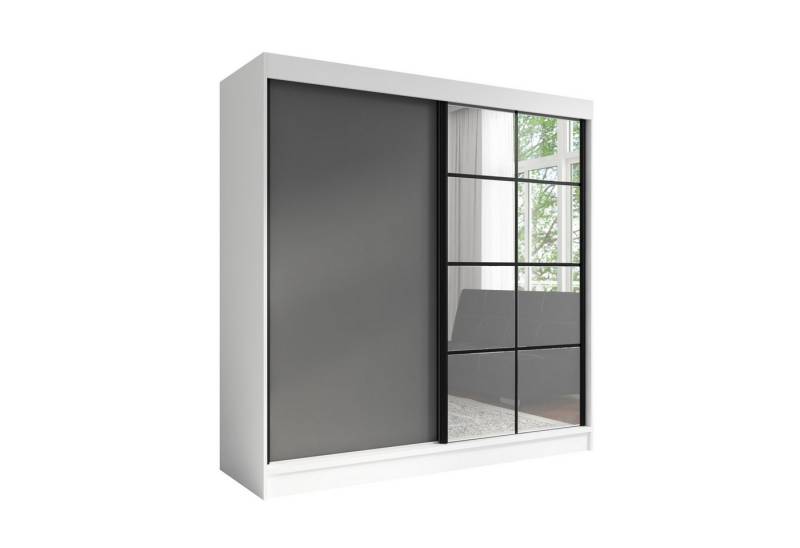 A&J MöbelLand GmbH Schiebetürenschrank TINA 2-türiger Kleiderschrank mit 2 Kleiderstangen und Spiegel (TOP ANGEBOT! Geräumiger Schrank mit einer Breite von 200 cm und Spiegel, ideal zur Aufbewahrung von Kleidung und Accessoires. TOP PRODUKT! Wählen Sie das ideale Modell für Ihr Schlafzimmer!, Viel Stauraum) Breite: 200 cm, Höhe: 215 cm, Tiefe: 60 cm A&J MöbelLand GmbH Schiebetürenschrank TINA 2-türiger Kleiderschrank mit 2 Kleiderstangen und Spiegel (TOP ANGEBOT! Geräumiger Schrank mit einer Breite von 200 cm und Spiegel, ideal zur Aufbewahrung von Kleidung und Accessoires. TOP PRODUKT! Wählen Sie das ideale Modell für Ihr Schlafzimmer!, Viel Stauraum) Breite: 200 cm, Höhe: 215 cm, Tiefe: 60 cm von A&J MöbelLand GmbH