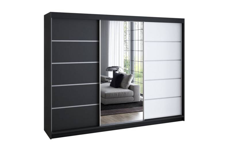 A&J MöbelLand GmbH Schiebetürenschrank VILI 1 mit 4 Schubladen und Spiegel (TOP ANGEBOT! Geräumiger Schrank mit einer Breite von 200 cm und Spiegel, ideal zur Aufbewahrung von Kleidung und Accessoires. 4 Schubladen und viel Stauraum. TOP PRODUKT! Wählen Sie das ideale Modell für Ihr Schlafzimmer!, Inclusive 4 Schubladen) Breite: 200 cm, Höhe: 215 cm, Tiefe: 59,5 cm A&J MöbelLand GmbH Schiebetürenschrank VILI 1 mit 4 Schubladen und Spiegel (TOP ANGEBOT! Geräumiger Schrank mit einer Breite von 200 cm und Spiegel, ideal zur Aufbewahrung von Kleidung und Accessoires. 4 Schubladen und viel Stauraum. TOP PRODUKT! Wählen Sie das ideale Modell für Ihr Schlafzimmer!, Inclusive 4 Schubladen) Breite: 200 cm, Höhe: 215 cm, Tiefe: 59,5 cm von A&J MöbelLand GmbH