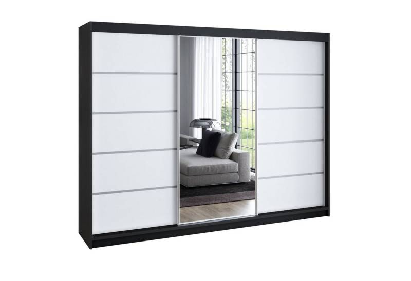 A&J MöbelLand GmbH Schiebetürenschrank VILI 1 mit 4 Schubladen und Spiegel (TOP ANGEBOT! Geräumiger Schrank mit einer Breite von 200 cm und Spiegel, ideal zur Aufbewahrung von Kleidung und Accessoires. 4 Schubladen und viel Stauraum. TOP PRODUKT! Wählen Sie das ideale Modell für Ihr Schlafzimmer!, Inclusive 4 Schubladen) Breite: 200 cm, Höhe: 215 cm, Tiefe: 59,5 cm A&J MöbelLand GmbH Schiebetürenschrank VILI 1 mit 4 Schubladen und Spiegel (TOP ANGEBOT! Geräumiger Schrank mit einer Breite von 200 cm und Spiegel, ideal zur Aufbewahrung von Kleidung und Accessoires. 4 Schubladen und viel Stauraum. TOP PRODUKT! Wählen Sie das ideale Modell für Ihr Schlafzimmer!, Inclusive 4 Schubladen) Breite: 200 cm, Höhe: 215 cm, Tiefe: 59,5 cm von A&J MöbelLand GmbH