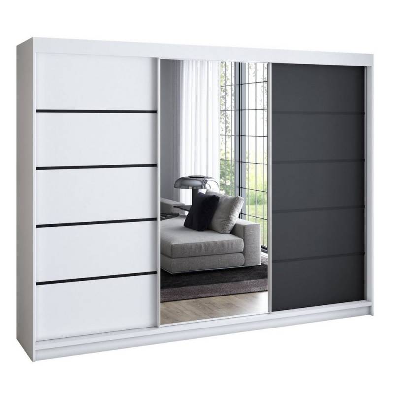 A&J MöbelLand GmbH Schiebetürenschrank VILI 2 mit 4 Schubladen und Spiegel (TOP ANGEBOT! Geräumiger Schrank mit einer Breite von 200 cm und Spiegel, ideal zur Aufbewahrung von Kleidung und Accessoires. 4 Schubladen und viel Stauraum. TOP PRODUKT! Wählen Sie das ideale Modell für Ihr Schlafzimmer!, Inclusive 4 Schubladen) Breite: 200 cm, Höhe: 215 cm, Tiefe: 59,5 cm A&J MöbelLand GmbH Schiebetürenschrank VILI 2 mit 4 Schubladen und Spiegel (TOP ANGEBOT! Geräumiger Schrank mit einer Breite von 200 cm und Spiegel, ideal zur Aufbewahrung von Kleidung und Accessoires. 4 Schubladen und viel Stauraum. TOP PRODUKT! Wählen Sie das ideale Modell für Ihr Schlafzimmer!, Inclusive 4 Schubladen) Breite: 200 cm, Höhe: 215 cm, Tiefe: 59,5 cm von A&J MöbelLand GmbH