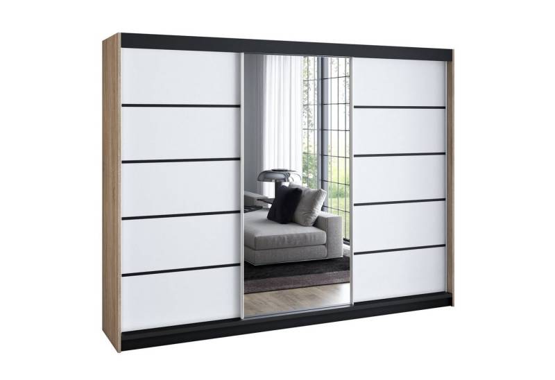 A&J MöbelLand GmbH Schiebetürenschrank VILI 4 mit 4 Schubladen und Spiegel (TOP ANGEBOT! Geräumiger Schrank mit einer Breite von 200 cm und Spiegel, ideal zur Aufbewahrung von Kleidung und Accessoires. 4 Schubladen und viel Stauraum. TOP PRODUKT! Wählen Sie das ideale Modell für Ihr Schlafzimmer!, Inclusive 4 Schubladen) Breite: 200 cm, Höhe: 215 cm, Tiefe: 59,5 cm A&J MöbelLand GmbH Schiebetürenschrank VILI 4 mit 4 Schubladen und Spiegel (TOP ANGEBOT! Geräumiger Schrank mit einer Breite von 200 cm und Spiegel, ideal zur Aufbewahrung von Kleidung und Accessoires. 4 Schubladen und viel Stauraum. TOP PRODUKT! Wählen Sie das ideale Modell für Ihr Schlafzimmer!, Inclusive 4 Schubladen) Breite: 200 cm, Höhe: 215 cm, Tiefe: 59,5 cm von A&J MöbelLand GmbH