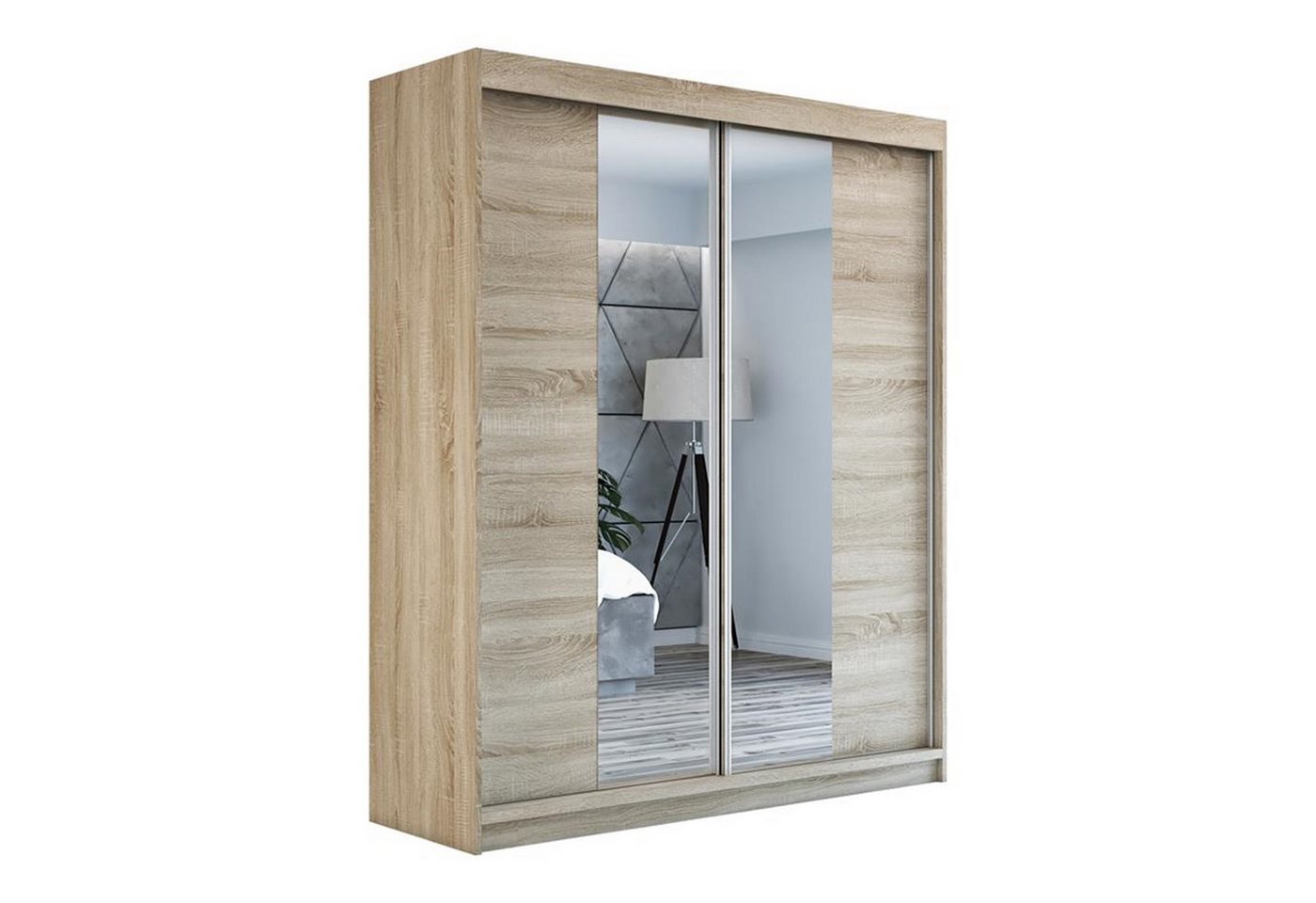 A&J MöbelLand GmbH Schwebetürenschrank ELEGANZA 180 cm 2-türig Schrank von A&J MöbelLand GmbH