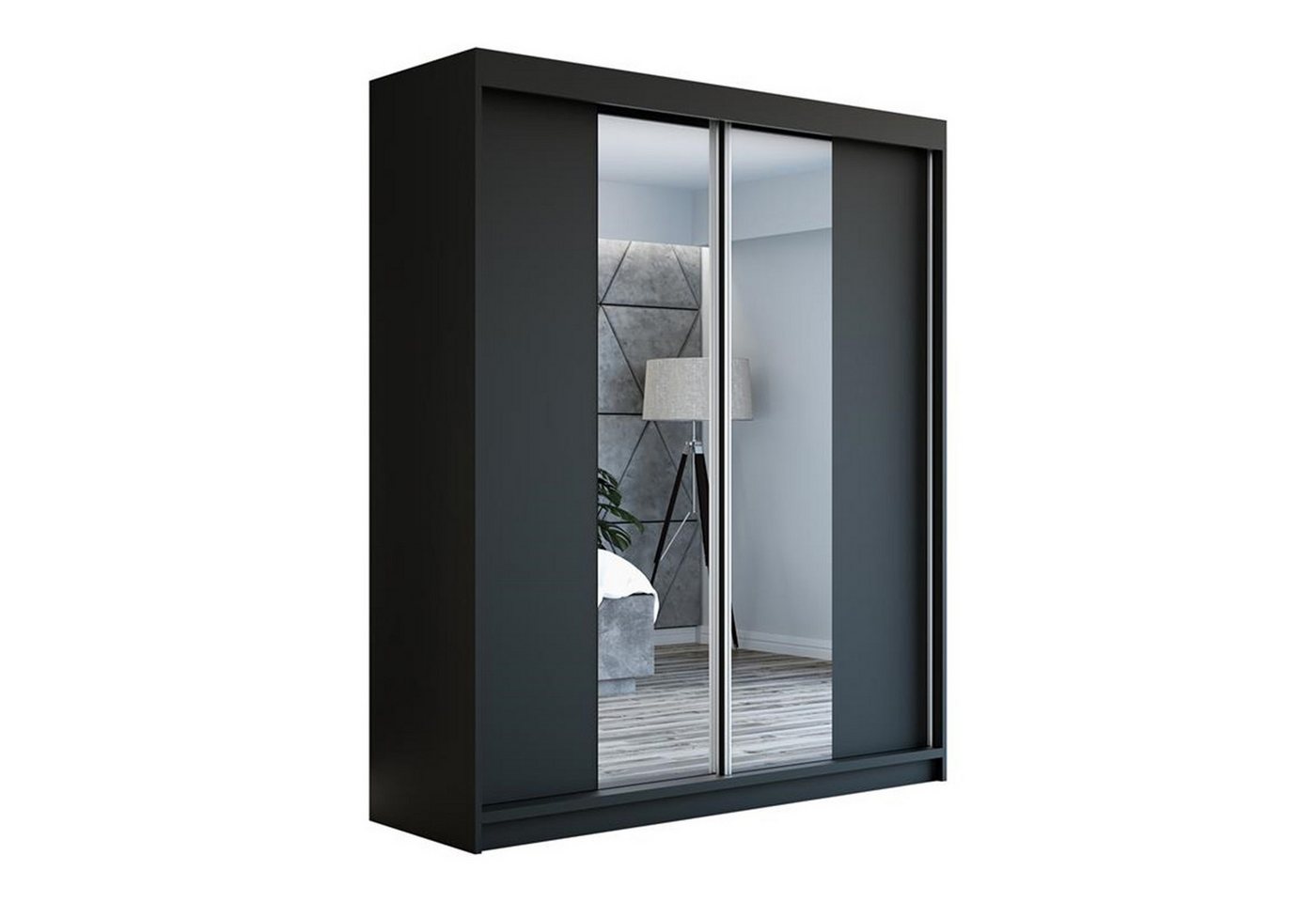 A&J MöbelLand GmbH Schwebetürenschrank ELEGANZA 180 cm 2-türig Schrank von A&J MöbelLand GmbH