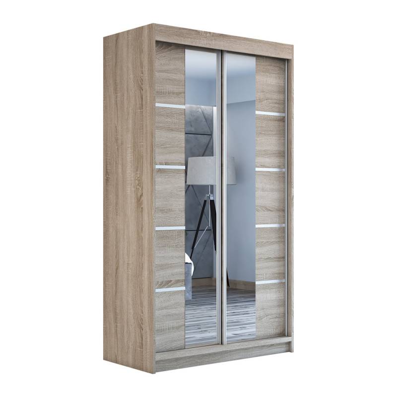 A&J MöbelLand GmbH Schwebetürenschrank ERA mit Spiegel. (TOP ANGEBOT! Geräumiger Schrank mit viel Stauraum:6 Regalen und 1 Kleiderstange – -ideal zur Aufbewahrung von Kleidung und Accessoires. TOP PRODUKT! Farbe und Größe (120 cm, 160 cm, 180 cm) zur Auswahl -wählen Sie das ideale Modell für Ihr Schlafzimmer!, Kleiderschrank mit Regalen) Breite: 120 cm, 140 cm, 160 cm, Höhe: 215 cm, Tiefe: 59,5 cm von A&J MöbelLand GmbH