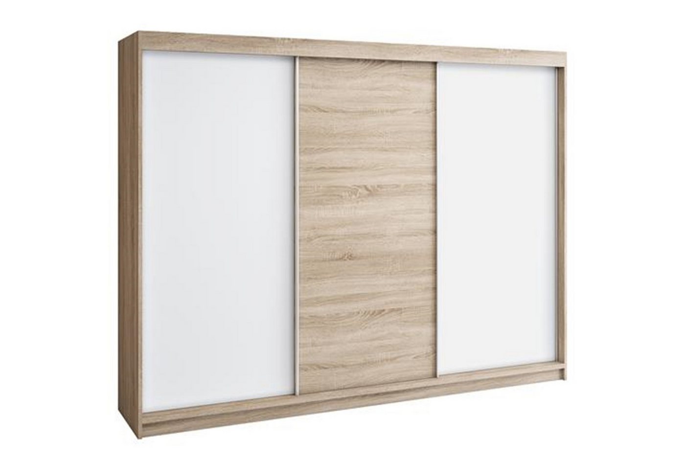 A&J MöbelLand GmbH Schwebetürenschrank MERI 200 cm 3-türig Schrank mit 4 Schubladen von A&J MöbelLand GmbH