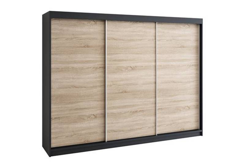 A&J MöbelLand GmbH Schwebetürenschrank MERI 200 cm 3-türig Schrank mit 4 Schubladen (TOP ANGEBOT! Geräumiger Schrank mit einer Breite von 200 cm und Spiegel, ideal zur Aufbewahrung von Kleidung und Accessoires. 4 Schubladen und viel Stauraum. TOP PRODUKT! Wählen Sie das ideale Modell für Ihr Schlafzimmer!, Inclusive 4 Schubladen) Breite: 200 cm, Höhe: 215 cm, Tiefe: 59,5 cm von A&J MöbelLand GmbH