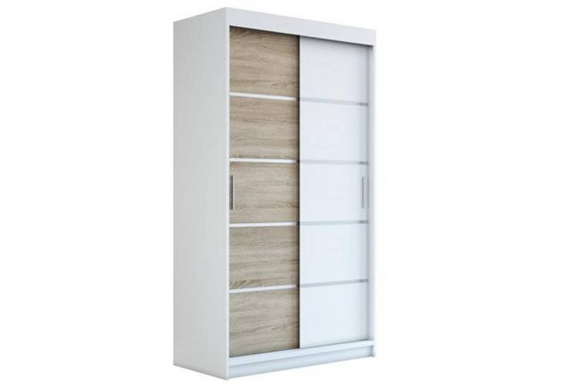 A&J MöbelLand GmbH Schwebetürenschrank PARIS 2-türig Schrank (TOP ANGEBOT! Geräumiger Schrank mit viel Stauraum:6 Regalen und 1 Kleiderstange – -ideal zur Aufbewahrung von Kleidung und Accessoires. TOP PRODUKT! Farbe und Größe (120 cm, 160 cm, 180 cm) zur Auswahl -wählen Sie das ideale Modell für Ihr Schlafzimmer!, Kleiderschrank mit Regalen) Breite: 120 cm, 140 cm, 160 cm, Höhe: 215 cm, Tiefe: 59,5 cm von A&J MöbelLand GmbH