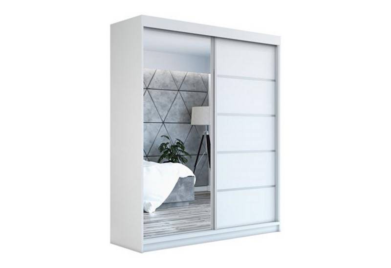 A&J MöbelLand GmbH Schiebetürenschrank PIK 180 mit Spiegel (TOP ANGEBOT! Geräumiger Schrank mit einer Breite von 180 cm und Spiegel, ideal zur Aufbewahrung von Kleidung und Accessoires. 2 Schubladen und viel Stauraum. TOP PRODUKT! Wählen Sie das ideale Modell für Ihr Schlafzimmer!, Inclusive 2 Schubladen) Breite: 180 cm, Höhe: 215 cm, Tiefe: 59,5 cm A&J MöbelLand GmbH Schiebetürenschrank PIK 180 mit Spiegel (TOP ANGEBOT! Geräumiger Schrank mit einer Breite von 180 cm und Spiegel, ideal zur Aufbewahrung von Kleidung und Accessoires. 2 Schubladen und viel Stauraum. TOP PRODUKT! Wählen Sie das ideale Modell für Ihr Schlafzimmer!, Inclusive 2 Schubladen) Breite: 180 cm, Höhe: 215 cm, Tiefe: 59,5 cm von A&J MöbelLand GmbH