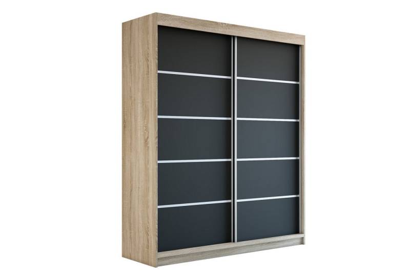A&J MöbelLand GmbH Schwebetürenschrank TREND, 2-türig Schrank (TOP ANGEBOT! Geräumiger Schrank mit einer Breite von 180 cm und Spiegel, ideal zur Aufbewahrung von Kleidung und Accessoires. 2 Schubladen und viel Stauraum. TOP PRODUKT! Wählen Sie das ideale Modell für Ihr Schlafzimmer!, Inclusive 2 Schubladen) Breite: 180 cm, Höhe: 215 cm, Tiefe: 59,5 cm von A&J MöbelLand GmbH