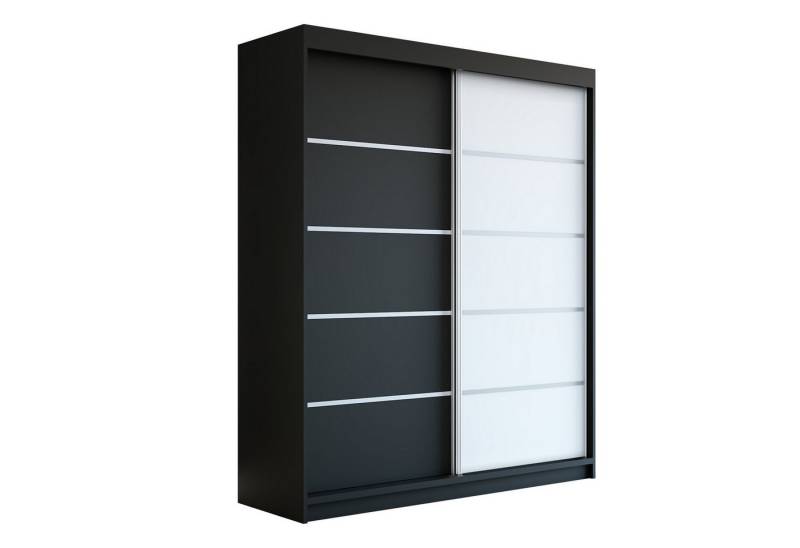 A&J MöbelLand GmbH Schiebetürenschrank TREND, 2-türig Schrank (TOP ANGEBOT! Geräumiger Schrank mit einer Breite von 180 cm und Spiegel, ideal zur Aufbewahrung von Kleidung und Accessoires. 2 Schubladen und viel Stauraum. TOP PRODUKT! Wählen Sie das ideale Modell für Ihr Schlafzimmer!, Inclusive 2 Schubladen) Breite: 180 cm, Höhe: 215 cm, Tiefe: 59,5 cm von A&J MöbelLand GmbH