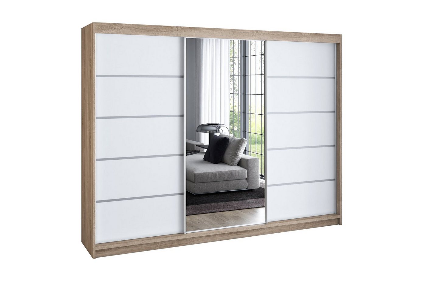 A&J MöbelLand GmbH Schiebetürenschrank VILANO 1 mit 4 Schubladen und Spiegel (TOP ANGEBOT! Geräumiger Schrank mit einer Breite von 200 cm und Spiegel, ideal zur Aufbewahrung von Kleidung und Accessoires. 4 Schubladen und viel Stauraum. TOP PRODUKT! Wählen Sie das ideale Modell für Ihr Schlafzimmer!, Inclusive 4 Schubladen) Breite: 200 cm, Höhe: 215 cm, Tiefe: 59,5 cm A&J MöbelLand GmbH Schiebetürenschrank VILANO 1 mit 4 Schubladen und Spiegel (TOP ANGEBOT! Geräumiger Schrank mit einer Breite von 200 cm und Spiegel, ideal zur Aufbewahrung von Kleidung und Accessoires. 4 Schubladen und viel Stauraum. TOP PRODUKT! Wählen Sie das ideale Modell für Ihr Schlafzimmer!, Inclusive 4 Schubladen) Breite: 200 cm, Höhe: 215 cm, Tiefe: 59,5 cm von A&J MöbelLand GmbH