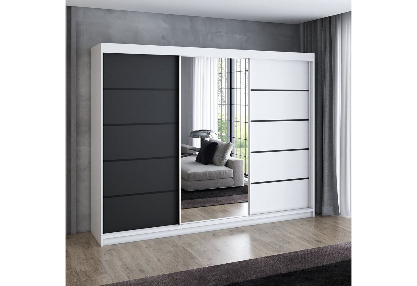 A&J MöbelLand GmbH Schwebetürenschrank VILANO 2 mit 4 Schubladen und Spiegel A&J MöbelLand GmbH Schwebetürenschrank VILANO 2 mit 4 Schubladen und Spiegel von A&J MöbelLand GmbH