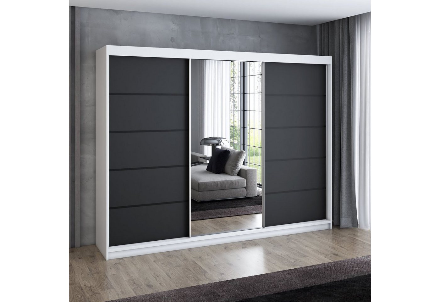 A&J MöbelLand GmbH Schwebetürenschrank VILANO 2 mit 4 Schubladen und Spiegel A&J MöbelLand GmbH Schwebetürenschrank VILANO 2 mit 4 Schubladen und Spiegel von A&J MöbelLand GmbH