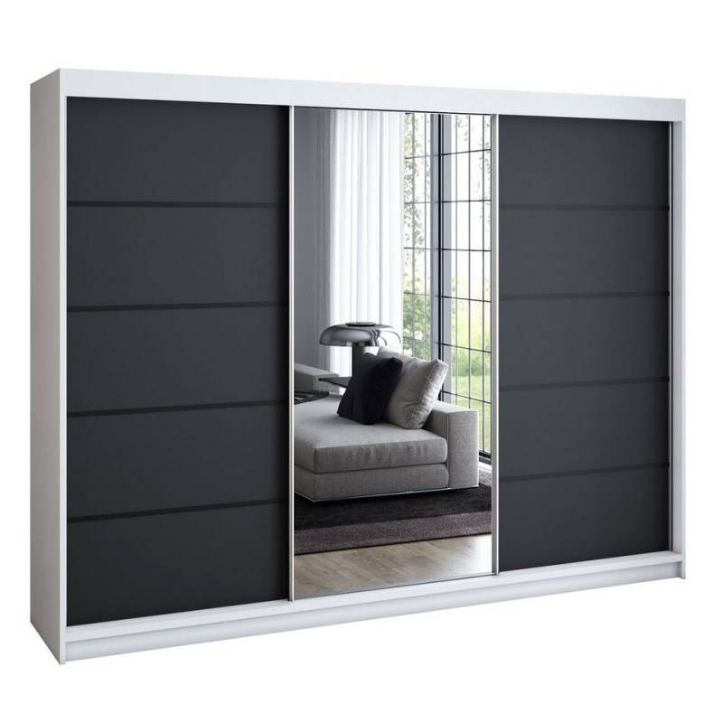 A&J MöbelLand GmbH Schwebetürenschrank VILANO 2 mit 4 Schubladen und Spiegel von A&J MöbelLand GmbH