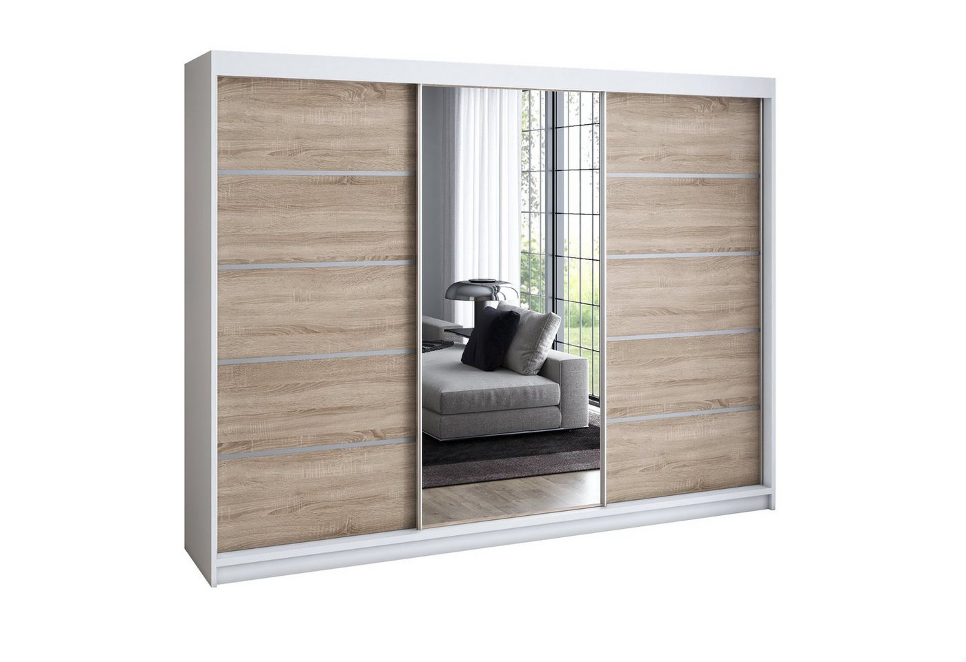 A&J MöbelLand GmbH Schiebetürenschrank VILANO 4 mit 4 Schubladen und Spiegel (TOP ANGEBOT! Geräumiger Schrank mit einer Breite von 200 cm und Spiegel, ideal zur Aufbewahrung von Kleidung und Accessoires. 4 Schubladen und viel Stauraum. TOP PRODUKT! Wählen Sie das ideale Modell für Ihr Schlafzimmer!, Inclusive 4 Schubladen) Breite: 200 cm, Höhe: 215 cm, Tiefe: 59,5 cm A&J MöbelLand GmbH Schiebetürenschrank VILANO 4 mit 4 Schubladen und Spiegel (TOP ANGEBOT! Geräumiger Schrank mit einer Breite von 200 cm und Spiegel, ideal zur Aufbewahrung von Kleidung und Accessoires. 4 Schubladen und viel Stauraum. TOP PRODUKT! Wählen Sie das ideale Modell für Ihr Schlafzimmer!, Inclusive 4 Schubladen) Breite: 200 cm, Höhe: 215 cm, Tiefe: 59,5 cm von A&J MöbelLand GmbH