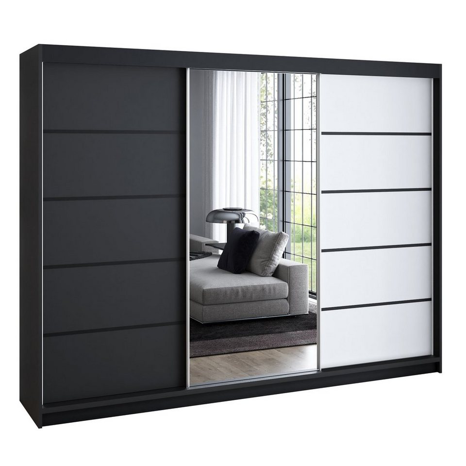 A&J MöbelLand GmbH Schiebetürenschrank VILANO mit 4 Schubladen und Spiegel (TOP ANGEBOT! Geräumiger Schrank mit einer Breite von 200 cm und Spiegel, ideal zur Aufbewahrung von Kleidung und Accessoires. 4 Schubladen und viel Stauraum. TOP PRODUKT! Wählen Sie das ideale Modell für Ihr Schlafzimmer!, Inclusive 4 Schubladen) Breite: 200 cm, Höhe: 215 cm, Tiefe: 59,5 cm A&J MöbelLand GmbH Schiebetürenschrank VILANO mit 4 Schubladen und Spiegel (TOP ANGEBOT! Geräumiger Schrank mit einer Breite von 200 cm und Spiegel, ideal zur Aufbewahrung von Kleidung und Accessoires. 4 Schubladen und viel Stauraum. TOP PRODUKT! Wählen Sie das ideale Modell für Ihr Schlafzimmer!, Inclusive 4 Schubladen) Breite: 200 cm, Höhe: 215 cm, Tiefe: 59,5 cm von A&J MöbelLand GmbH