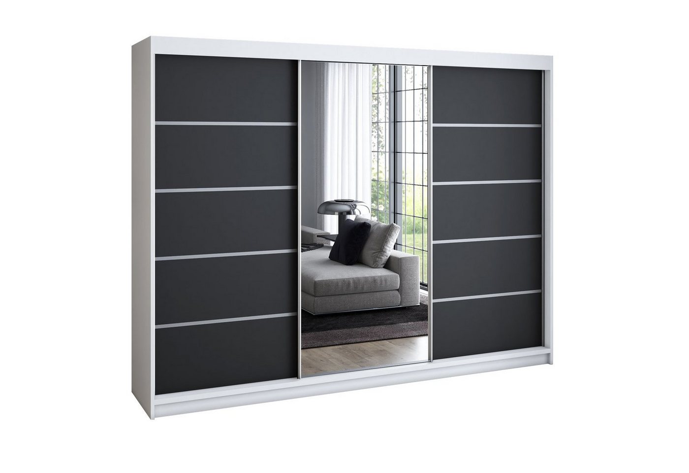 A&J MöbelLand GmbH Schiebetürenschrank VILANO mit 4 Schubladen und Spiegel (nur für kurze Zeit! TOP ANGEBOT! Geräumiger Schrank mit einer Breite von 200 cm und Spiegel, ideal zur Aufbewahrung von Kleidung und Accessoires. 4 Schubladen und viel Stauraum. TOP PRODUKT! Wählen Sie das ideale Modell für Ihr Schlafzimmer!, Inclusive 4 Schubladen) Breite: 200 cm, Höhe: 215 cm, Tiefe: 59,5 cm A&J MöbelLand GmbH Schiebetürenschrank VILANO mit 4 Schubladen und Spiegel (nur für kurze Zeit! TOP ANGEBOT! Geräumiger Schrank mit einer Breite von 200 cm und Spiegel, ideal zur Aufbewahrung von Kleidung und Accessoires. 4 Schubladen und viel Stauraum. TOP PRODUKT! Wählen Sie das ideale Modell für Ihr Schlafzimmer!, Inclusive 4 Schubladen) Breite: 200 cm, Höhe: 215 cm, Tiefe: 59,5 cm von A&J MöbelLand GmbH