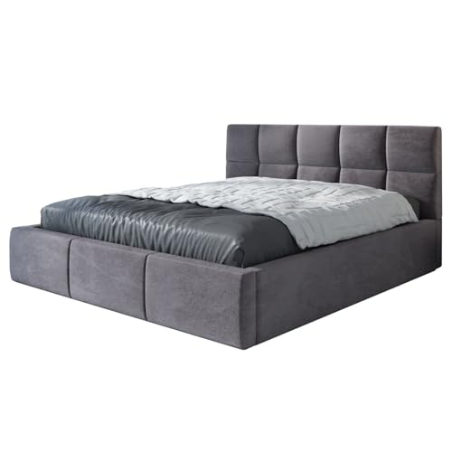 A&J MöbelLand Polsterbett 180x200 mit Bettkasten und Lattenrost – Carlos-OM, Bett mit Stauraum in Grau ohne Matratze A&J MöbelLand Polsterbett 180x200 mit Bettkasten und Lattenrost – Carlos-OM, Bett mit Stauraum in Grau ohne Matratze von A&J MöbelLand
