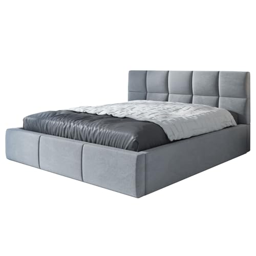 A&J MöbelLand Polsterbett 180x200 mit Bettkasten und Lattenrost – Carlos-OM, Bett mit Stauraum in Hellgrau ohne Matratze A&J MöbelLand Polsterbett 180x200 mit Bettkasten und Lattenrost – Carlos-OM, Bett mit Stauraum in Hellgrau ohne Matratze von A&J MöbelLand