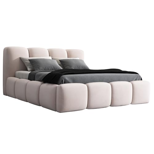 A&J MöbelLand Polsterbett 180x200 mit Bettkasten und Lattenrost – DONA-OM, Bett mit Stauraum in Beige ohne Matratze A&J MöbelLand Polsterbett 180x200 mit Bettkasten und Lattenrost – DONA-OM, Bett mit Stauraum in Beige ohne Matratze von A&J MöbelLand