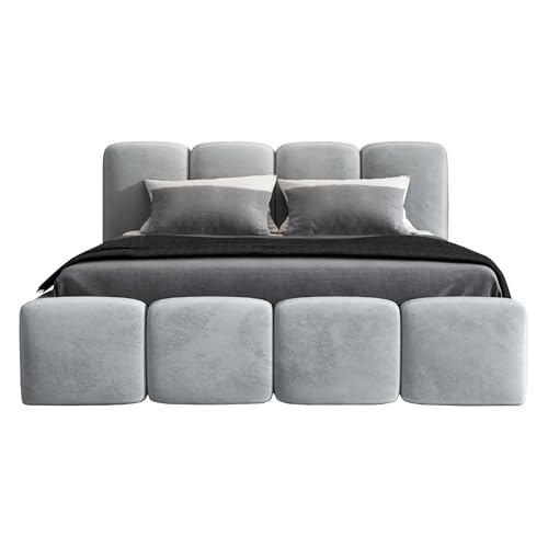 A&J MöbelLand Polsterbett 180x200 mit Bettkasten und Lattenrost – DONA-OM, Bett with Stauraum in Hellgrau ohne Matratze A&J MöbelLand Polsterbett 180x200 mit Bettkasten und Lattenrost – DONA-OM, Bett with Stauraum in Hellgrau ohne Matratze von A&J MöbelLand