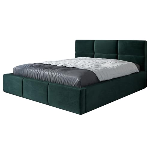 A&J MöbelLand Polsterbett 140x200 mit Bettkasten und Lattenrost – Emili-OM, Bett ohne Matratze mit Stauraum in Grün A&J MöbelLand Polsterbett 140x200 mit Bettkasten und Lattenrost – Emili-OM, Bett ohne Matratze mit Stauraum in Grün von A&J MöbelLand