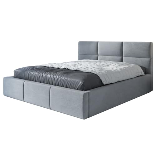 A&J MöbelLand Polsterbett 180x200 mit Bettkasten und Lattenrost – Emili-OM, Bett ohne Matratze mit Stauraum in Hellgrau A&J MöbelLand Polsterbett 180x200 mit Bettkasten und Lattenrost – Emili-OM, Bett ohne Matratze mit Stauraum in Hellgrau von A&J MöbelLand