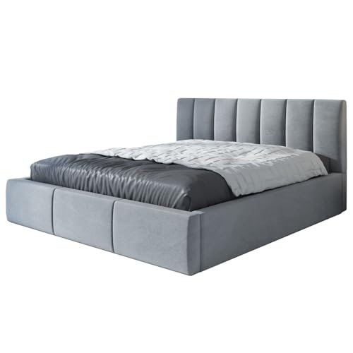 A&J MöbelLand Polsterbett 90x200 mit Bettkasten und Lattenrost – LISI, Bett mit Matratze und Stauraum in Hellgrau A&J MöbelLand Polsterbett 90x200 mit Bettkasten und Lattenrost – LISI, Bett mit Matratze und Stauraum in Hellgrau von A&J MöbelLand