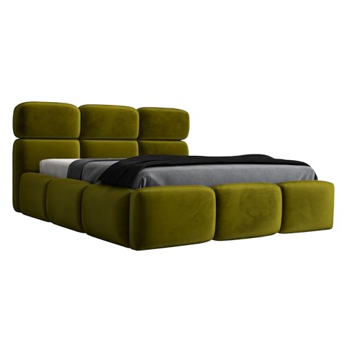 A&J MöbelLand Polsterbett MAROKO 180x200 mit Matratze, Bettkasten und Lattenrost. Farbe: Olivgrün A&J MöbelLand Polsterbett MAROKO 180x200 mit Matratze, Bettkasten und Lattenrost. Farbe: Olivgrün von A&J MöbelLand