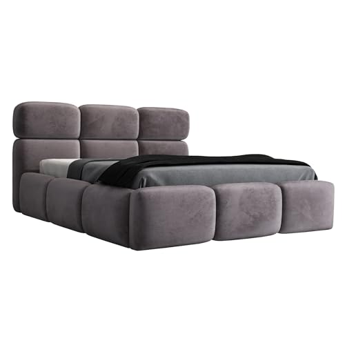 A&J MöbelLand Polsterbett 180x200 mit Bettkasten und Lattenrost – MAROKO-OM, Bett mit Stauraum in Grau ohne Matratze A&J MöbelLand Polsterbett 180x200 mit Bettkasten und Lattenrost – MAROKO-OM, Bett mit Stauraum in Grau ohne Matratze von A&J MöbelLand