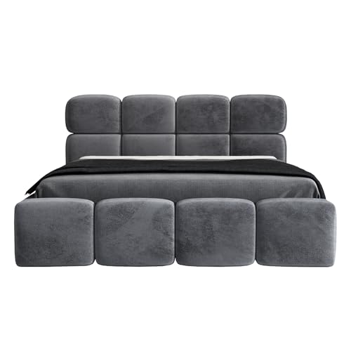 A&J MöbelLand Polsterbett 140x200 mit Bettkasten, Lattenrost und Matratze – MONAKO, Bett mit Stauraum in Dunkelgrau A&J MöbelLand Polsterbett 140x200 mit Bettkasten, Lattenrost und Matratze – MONAKO, Bett mit Stauraum in Dunkelgrau von A&J MöbelLand