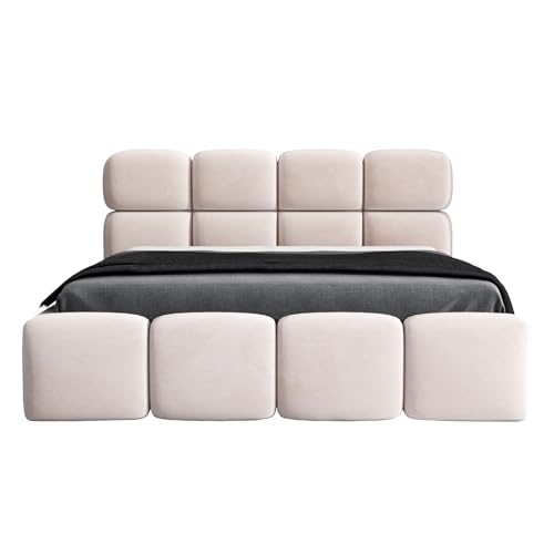 A&J MöbelLand Polsterbett 180x200 mit Bettkasten, Lattenrost und Matratze – MONAKO, Bett mit Stauraum in Beige A&J MöbelLand Polsterbett 180x200 mit Bettkasten, Lattenrost und Matratze – MONAKO, Bett mit Stauraum in Beige von A&J MöbelLand