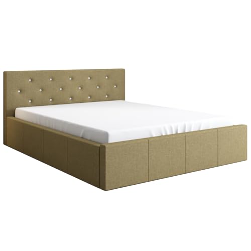 A&J MöbelLand Polsterbett SKIDI 160x200 mit Matratze, Lattenrost und Bettkasten. Farbe:Beige A&J MöbelLand Polsterbett SKIDI 160x200 mit Matratze, Lattenrost und Bettkasten. Farbe:Beige von A&J MöbelLand