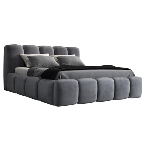 A&J MöbelLand Polsterbett 140x200 mit Bettkasten und Lattenrost – Sonic, Bett mit Matratze und Stauraum in Dunkelgrau A&J MöbelLand Polsterbett 140x200 mit Bettkasten und Lattenrost – Sonic, Bett mit Matratze und Stauraum in Dunkelgrau von A&J MöbelLand