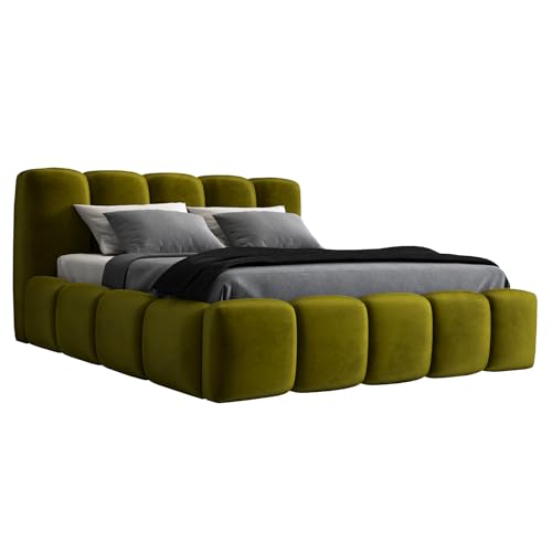 A&J MöbelLand Polsterbett 180x200 mit Bettkasten und Lattenrost – Sonic, Bett mit Matratze und Stauraum in Olivgrün A&J MöbelLand Polsterbett 180x200 mit Bettkasten und Lattenrost – Sonic, Bett mit Matratze und Stauraum in Olivgrün von A&J MöbelLand